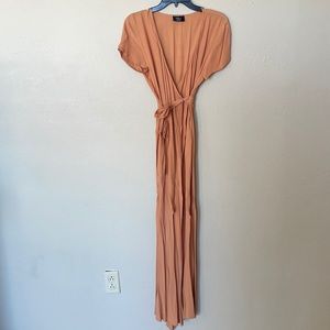 Vici Collection Terra cotta maxi wrap dress